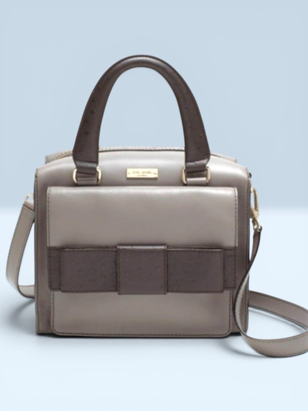 KATE SPADE New York Little Kennedy Leather Purse Bag in Gray And Brown